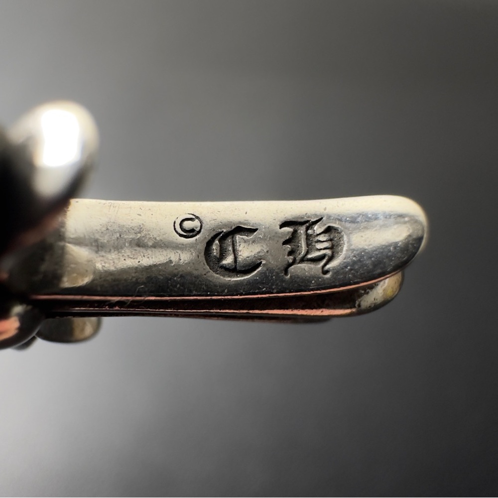 Chrome Hearts Silver Tiny Fat Cross Ruby Pave Pen… - image 9